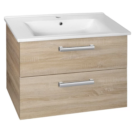AQUALINE VEGA mosdótartó szekrény, 2 fiók, 72x57,6x43,8cm, platinatölgy