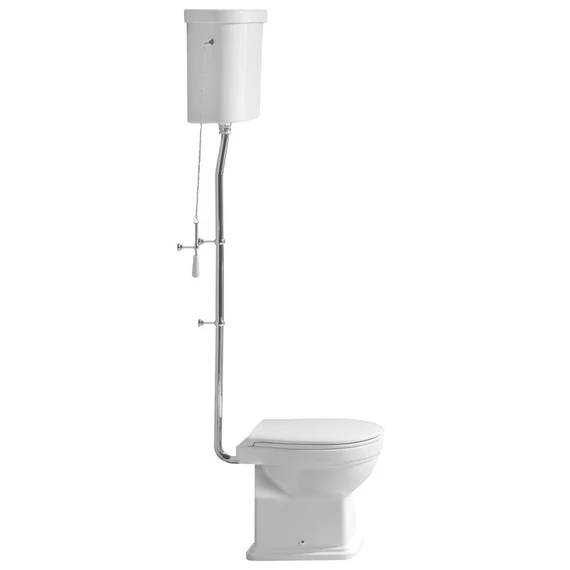 GSI CLASSIC álló WC, alsó kifolyású, tartállyal, öblítőmechanikával, ülőke nélkül, fehér/króm