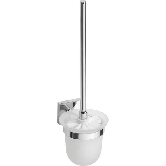 BEMETA BETA Fali WC kefetartó, üveg, fehér kefe, 95x360x140mm, króm (132113012)