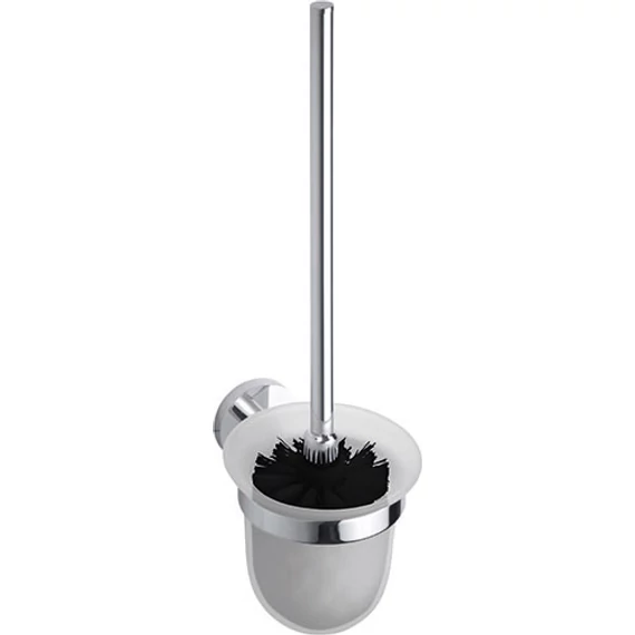 BEMETA OMEGA Fali WC kefetartó, üveg, fekete kefe, 95x370x140mm, króm (104113017)