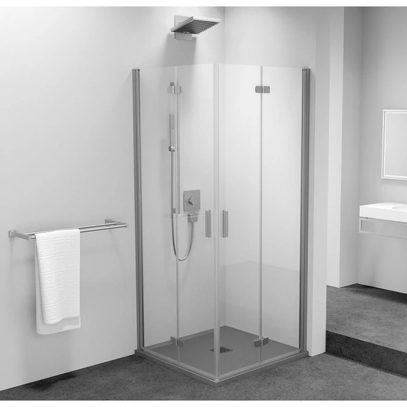 POLYSAN ZOOM LINE sarokbelépős zuahanykabin harmónikaajtóval, balos 700x800mm, transzparent üveg