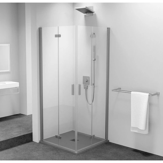 POLYSAN ZOOM LINE sarokbelépős zuahanykabin harmónikaajtóval, balos 700x800mm, transzparent üveg