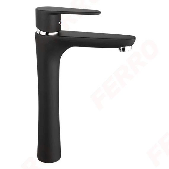 FERRO ALGEO BLACK mosdócsaptelep, álló, magasított, fekete