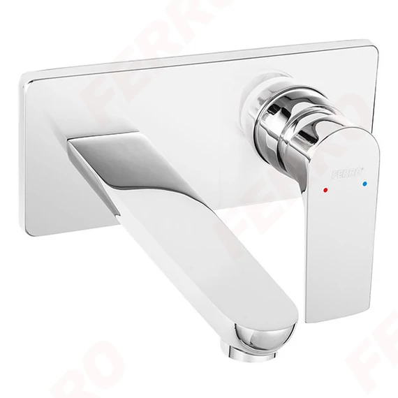 FERRO ALGEO SQUARE falsík alá építhető mosdócsaptelep, 18 cm-es kifolyóval, króm