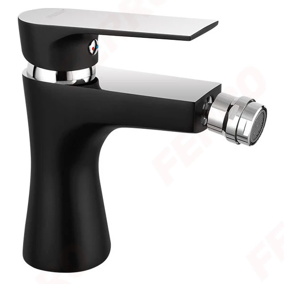 FERRO ALGEO SQUARE bidécsaptelep, 5/4" automata leeresztő szettel, fekete-króm