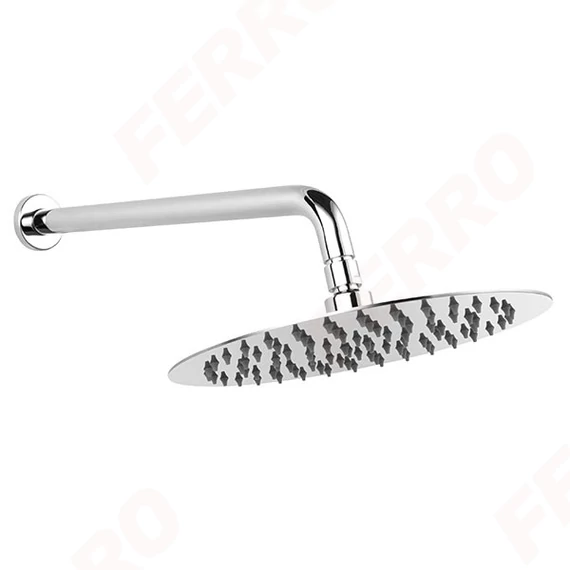 FERRO Zuhanyszett, zuhanykar, slimline fejzuhany, átm. 25cm, króm