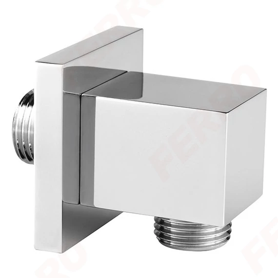 FERRO Sarokcsatlakozó zuhanycsőhöz, szögletes, 1/2", króm