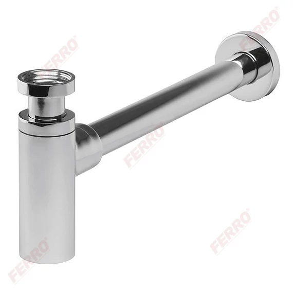 FERRO ROTONDO hengeres búraszifon, állítható lefolyó, rozettával, 5/4”x32 mm, króm