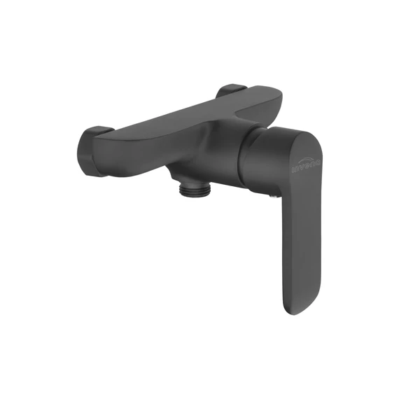 INVENA SIROS BLACK zuhanycsaptelep, fali, zuhanyszett nélkül, fekete, waterplating bevonat