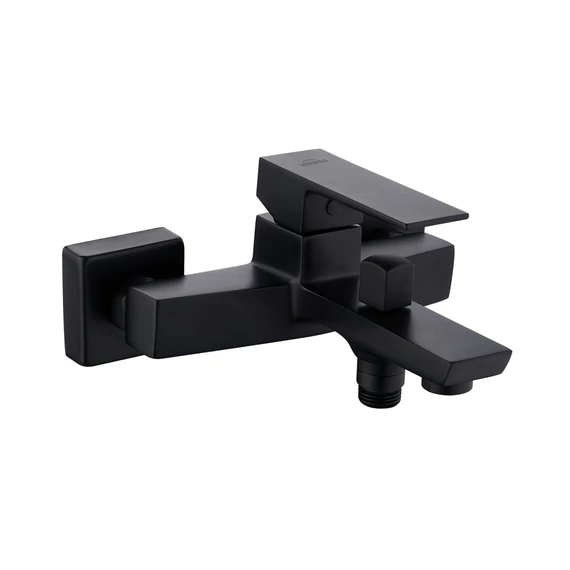 INVENA PAROS BLACK kádcsaptelep, fali, zuhanyszett nélkül, fekete, waterplating bevonat