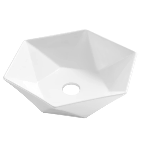 INVENA NAKSOS INVENA TREND mosdókagyló, hatszögletű, asztali, átmérő 54 cm, fehér