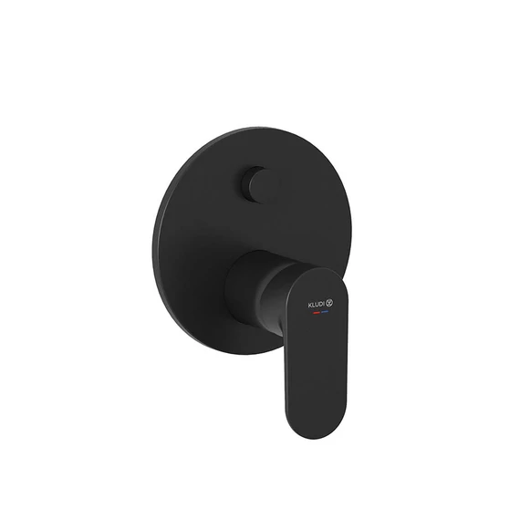 KLUDI X1 falsík alatti 2 funkciós csaptelep PUSH&SWITCH nyomógombos átváltással, matt fekete