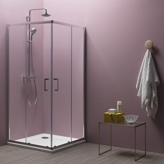 KOLPA SAN ECO QUAT TKK 80/K SILVER ZUHANYKABIN+80/O TRIN ELŐLAPOS TÁLCA+SZIFON