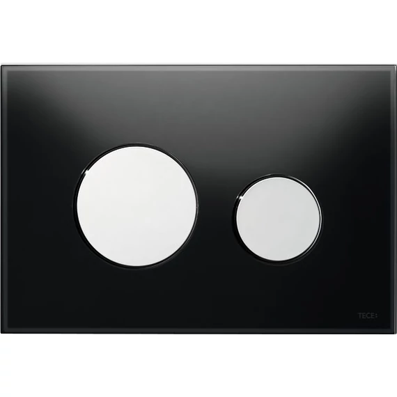 TECE Loop WC nyomólap, kétmennyiséges öblítéshez, fekete/króm