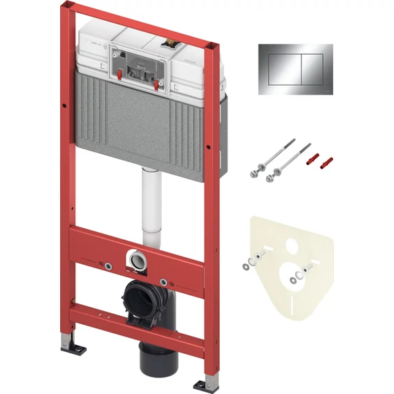 TECE Base falba építhető WC szett Base tartállyal, TECEnow króm nyomólappal, 1120 mm