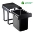 Kép 1/2 - EKOTECH - Beépíthető hulladékgyűjtő ALADIN BLACK BIO - 1 x 16 liter