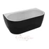Kép 7/8 - M-ACRYL New Velvet különleges akril kád 160x85 fekete előlappal, fehér lefolyóval