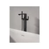Kép 1/5 - RAVAK Flat padlón álló kádcsaptelep szettel FL 080.20BL.RB07A, fekete