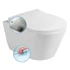 Kép 1/6 - AVVA RIMLESS fali WC beépített bidézuhannyal, 35,5x53cm