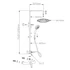 Kép 2/3 - AQUALINE KASIOPEA teleszkópos zuhanyoszlop, csapteleppel, mag.:760-1280mm, bekötés:150mm, króm