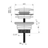 Kép 2/4 - BRUCKNER klik-klak mosdólefolyó, túlfolyó nélküli, 5/4“, 4-45mm, ABS/fehér