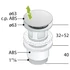 Kép 2/3 - BRUCKNER klik-klak mosdólefolyó, 5/4“, 32-52mm, ABS/króm