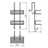 Kép 2/3 - AQUALINE KRÓM LINE polc, 240x490x220mm, króm