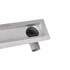 Kép 4/6 - AQUALINE PAVINO padlóösszefolyó burkolható rosttal, 76x14cm, inox