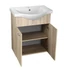 Kép 5/5 - AQUALINE KERAMIA FRESH mosdótartó szekrény, 60,5x74x34cm, platina tölgy