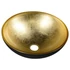 Kép 1/9 - MURANO BLACK-GOLD üvegmosdó, átm:40x14cm, arany/fekete