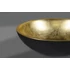 Kép 8/9 - MURANO BLACK-GOLD üvegmosdó, átm:40x14cm, arany/fekete