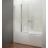 Kép 1/6 - AQUALINE WILA kádparaván, kifelé-befelé nyíjó, 90x140cm, 4mm transzparent üveg, króm
