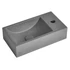 Kép 1/5 - SMALL CREST R beton mosdó lefolyóval, jobbos, 40x22cm, szürke gránit