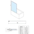 Kép 2/3 - POLYSAN MODULAR SHOWER kádparaván, 1000x1500mm, transzparent üveg