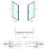 Kép 2/5 - POLYSAN EASY LINE nyílóajtó fix résszel, 760-900mm, BRICK üveg