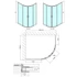 Kép 2/10 - POLYSAN EASY LINE íves zuhanykabin, 1100x800mm, L/R, transzparent üveg