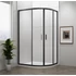 Kép 1/4 - POLYSAN EASY LINE BLACK íves zuhanykabin, 900x800mm, matt fekete profil/transzparent üveg