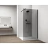 Kép 1/4 - ESCA BLACK MATT Walk-in zuhanyfal, falra szerelhető, füst üveg, 1400mm