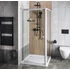 Kép 3/12 - AQUALINE AMICO nyílóajtó fix résszel, 740-820x1850mm, fehér profil, transzparent üveg