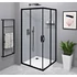 Kép 1/6 - SIGMA SIMPLY BLACK szögletes zuhanykabin 1000x1000mm, sarokbelépős, transzparent üveg