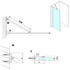 Kép 2/2 - GELCO VARIO Walk-In sarok merevítő, 650mm, króm