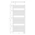 Kép 2/5 - AQUALINE DIRECT-E elektromos fürdőszobai radiátor fűtőpatronnal, egyenes, 600x1320mm, 600W, fehér