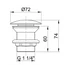 Kép 2/2 - MINIMAL nem zárható leeresztő, túlfolyó nélküli mosdókhoz, 1’’1/4, inox