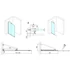 Kép 2/8 - POLYSAN MODULAR SHOWER tolóajtó fix résszel, 1200mm, fekete, transzparent üveg