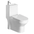Kép 1/7 - AQUALINE HYGIE monoblokkos WC, alsó/hátsó kifolyású, WC-ülőke nélkül, mosdóval
