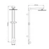 Kép 2/4 - AQUALINE TOUR zuhanyoszlop, csaptelep nélkül, 220mm-es fejzuhannyal, 1100mm, alumínium