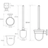 Kép 2/3 - BEMETA BETA Fali WC kefetartó, üveg, fehér kefe, 95x360x140mm, króm (132113012)