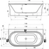 Kép 2/4 - RAVAK Ypsilon Wall 178x86, akrilkád, Grey Green/fehér, szabadonálló, túlfolyó és lefolyó: fehér