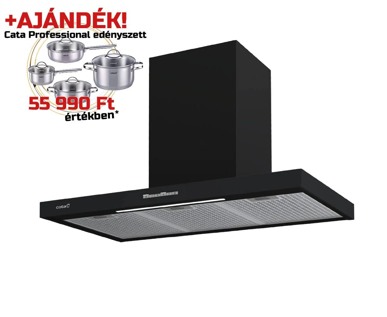 CATA - Páraelszívó Sygma 9010 BK + CATA PROFESSIONAL edényszett