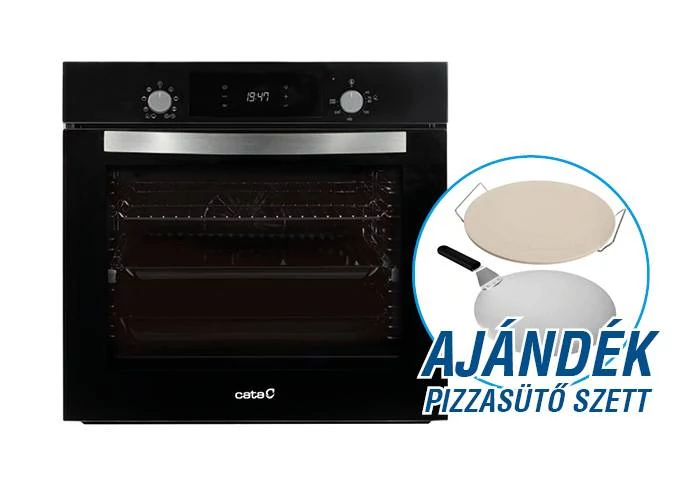 CATA - Beépíthető sütő MDS-8007 BK + Ajándék Pizzassütő szett